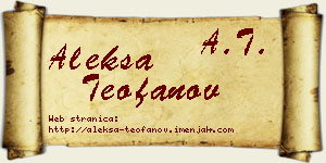 Aleksa Teofanov vizit kartica